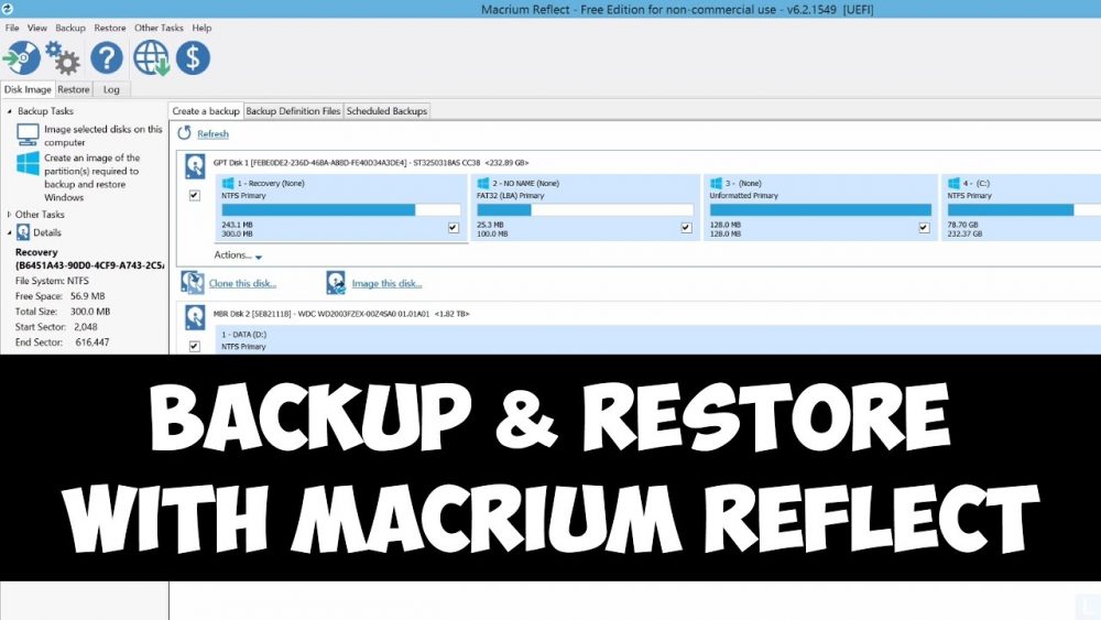 win 10 how to use macrium reflect to image a hard drive