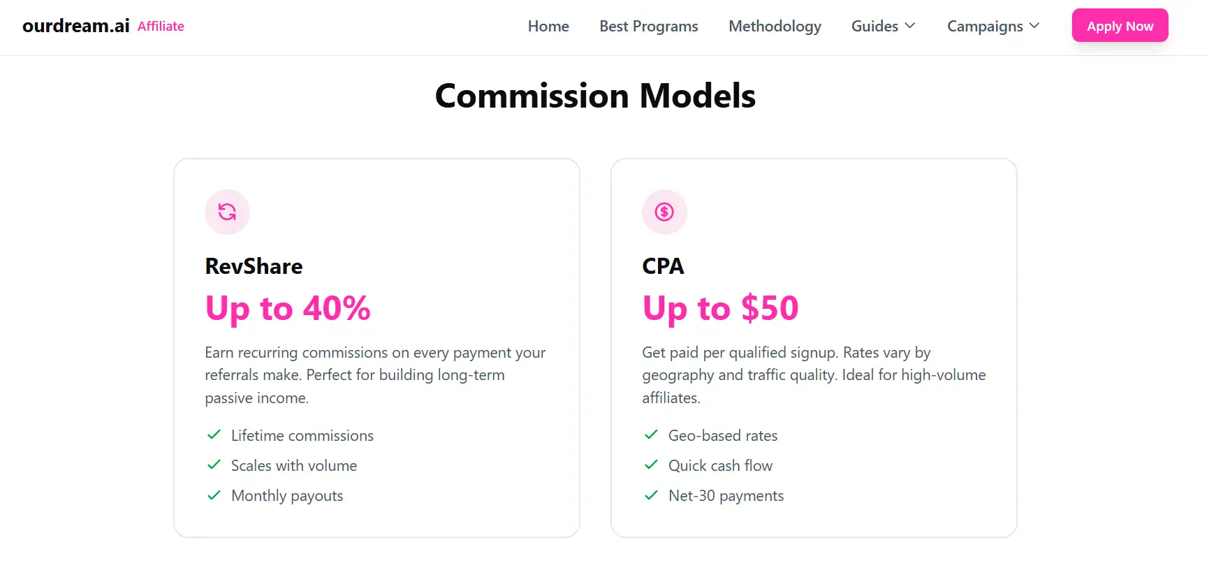 our dfream commission rate