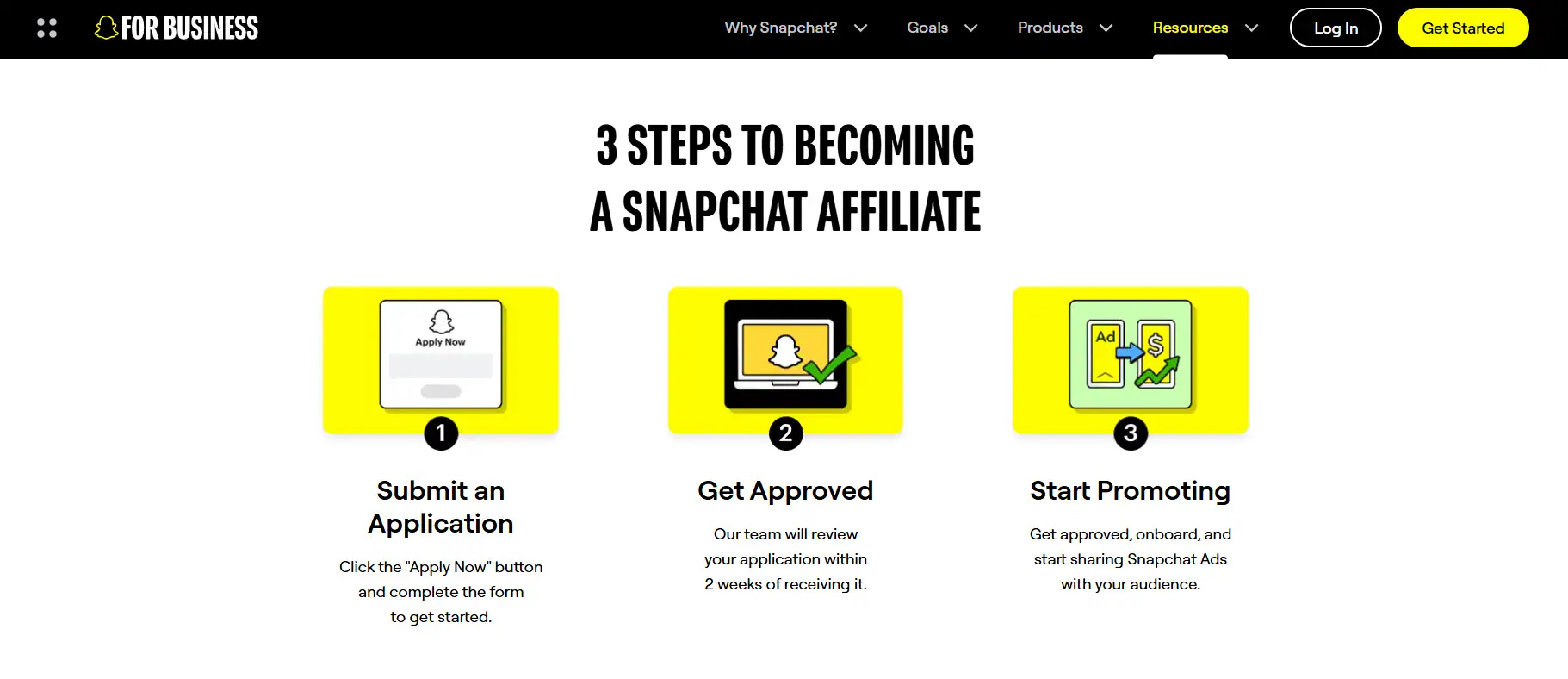 Snapchat Affiliate Program Steps