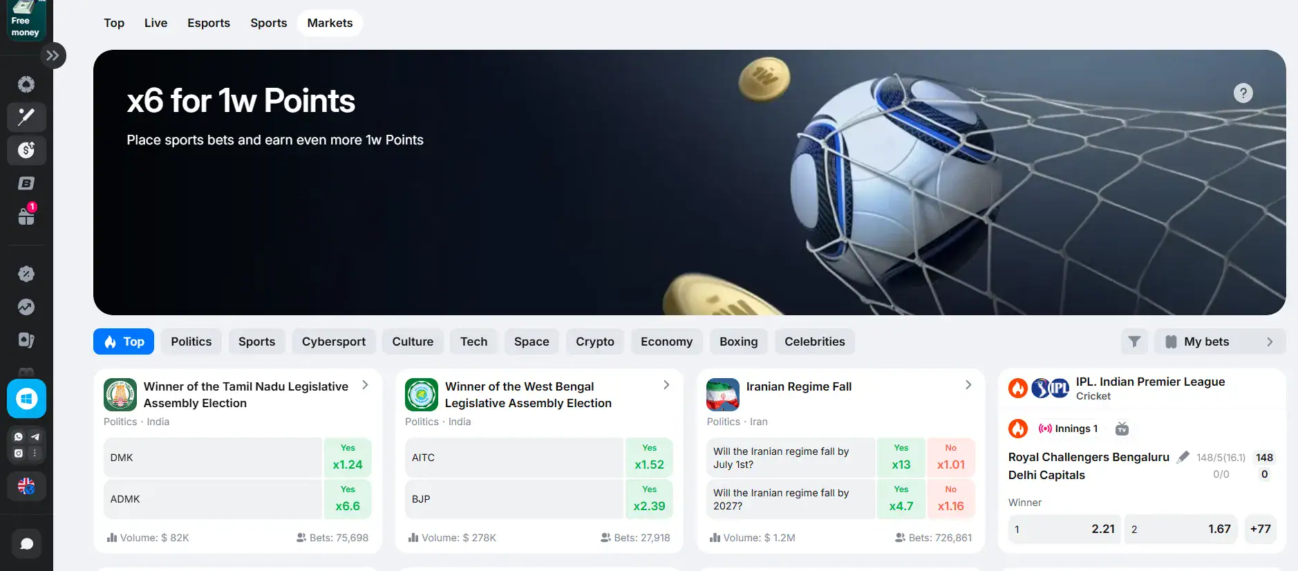 1win target Markets