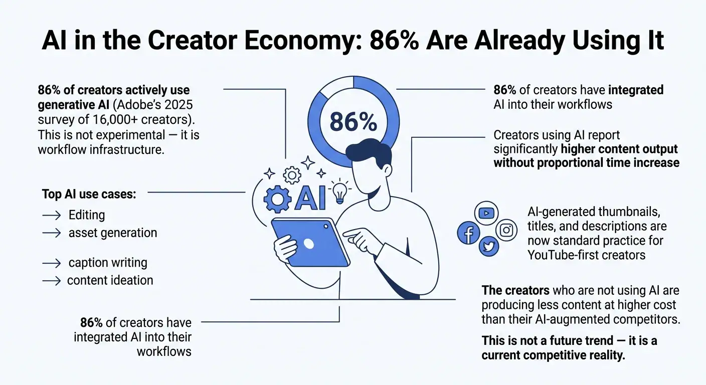 AI in the Creator Economy: 86% Are Already Using It