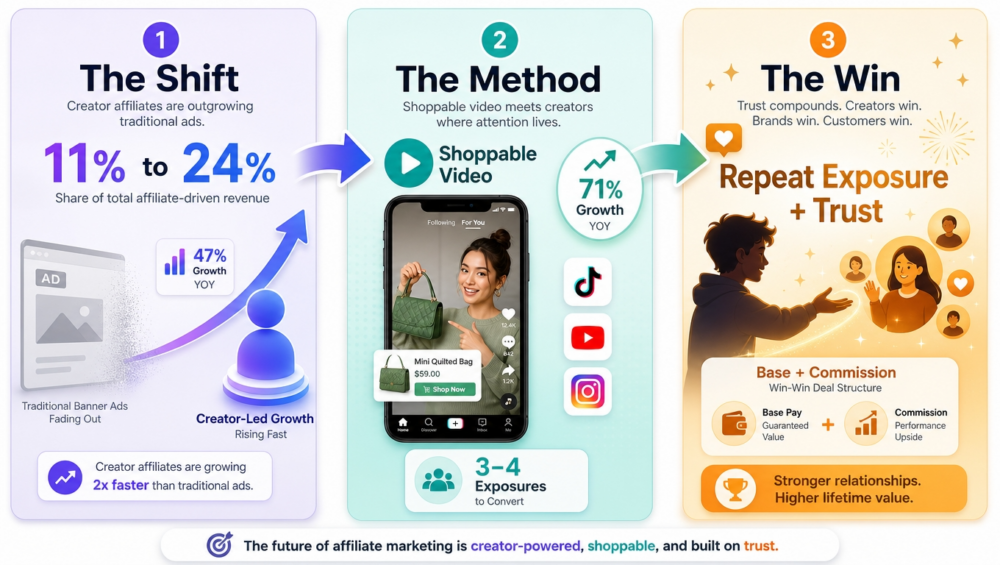 Creator Affiliate Revenue Jumped 47% and Now Owns a Quarter of the Channel