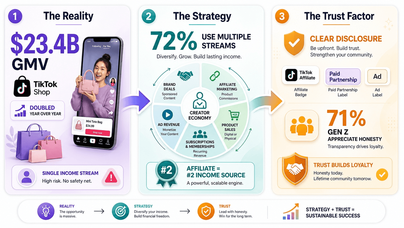 TikTok Shop Hit .4 Billion in GMV, and 72% of Creators Now Juggle Multiple Income Streams