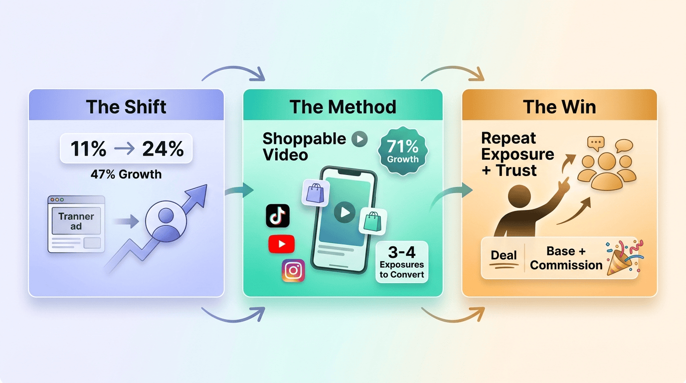 Creator Affiliate Revenue Jumped 47% and Now Owns a Quarter of the Channel